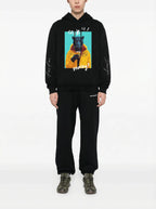FesFas Hot Panther-print Hoodie | Black | Men