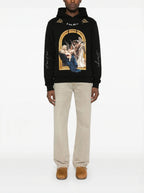 FesFas Angel-print Hoodie | Black | Men
