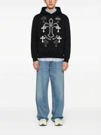 FesFas Cross-print Hoodie Set | Black | Men