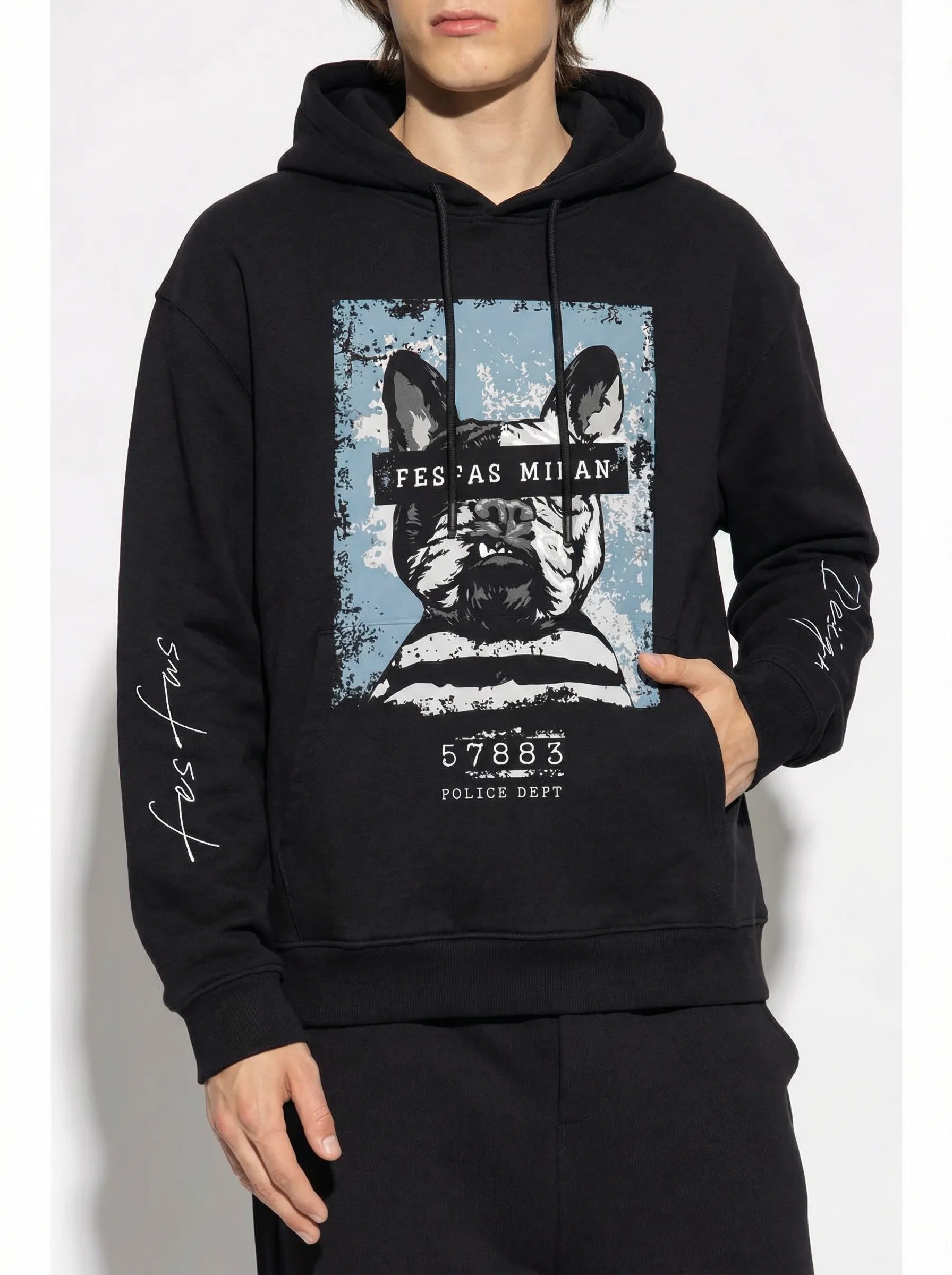 FesFas Puppy-print Hoodie | Black | Men