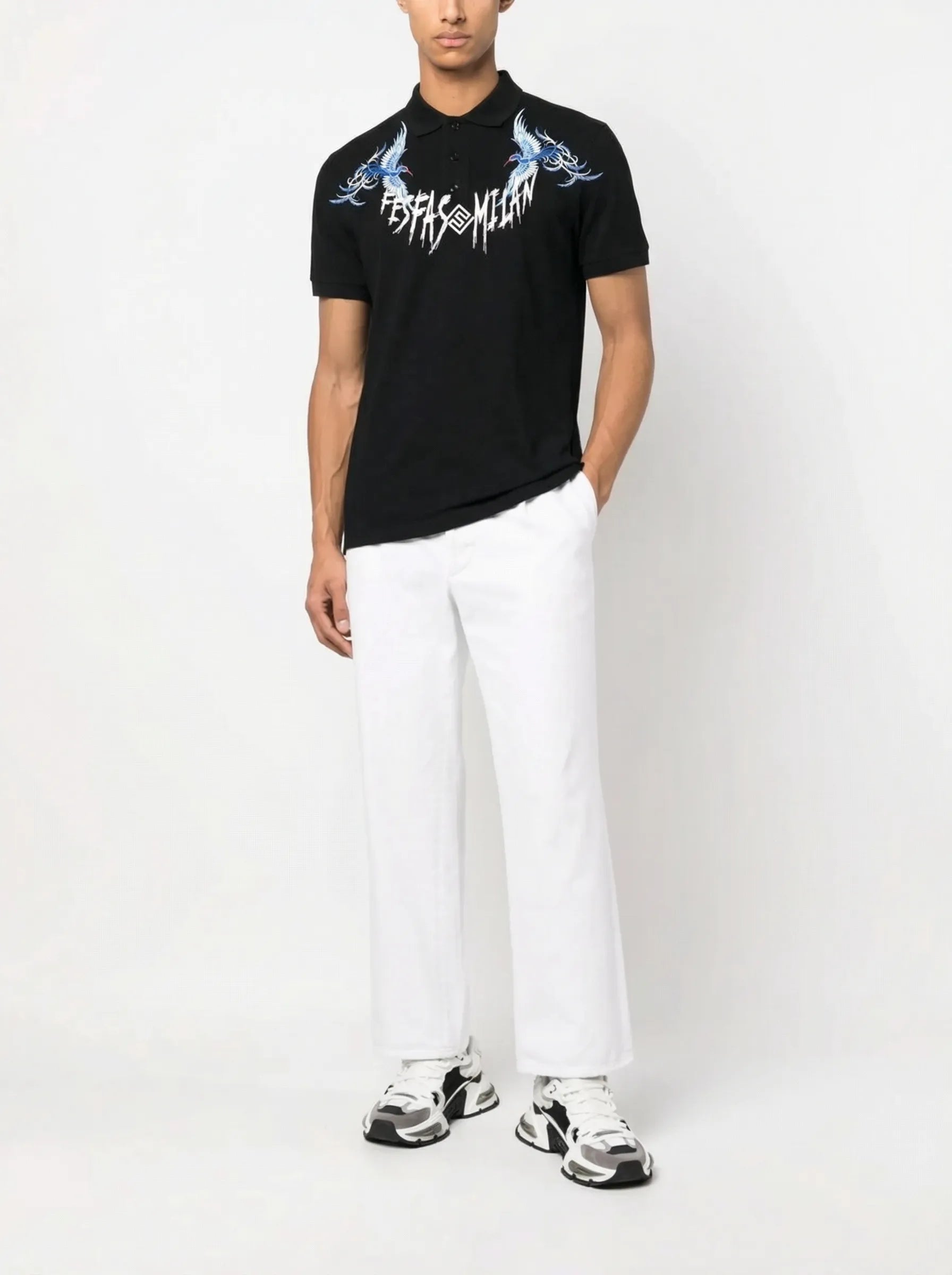 FesFas blue phoenix-print | Áo Polo | Nam | Màu Đen