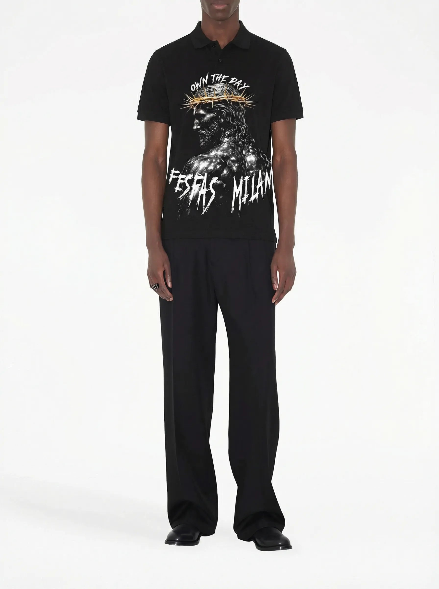 FesFas god-print | Áo Polo | Nam | Màu Đen