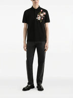FesFas Floral-print | Áo Polo | Nam | Màu Đen