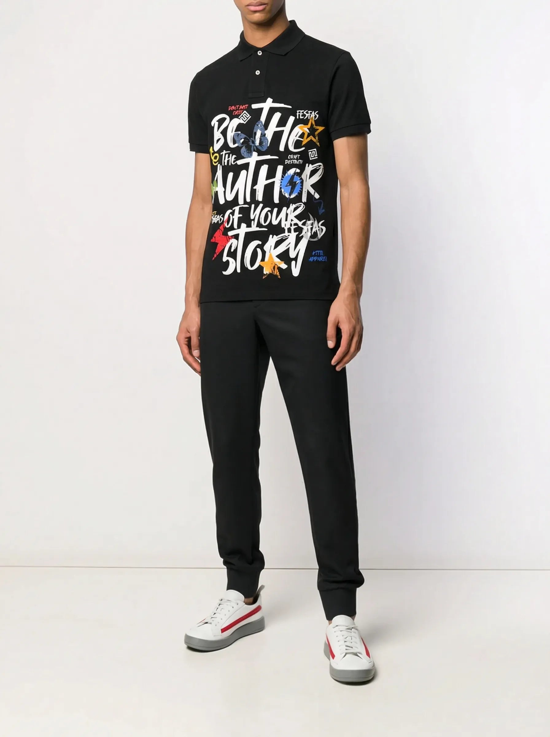 FesFas graphic-print | Áo Polo | Nam | Màu Đen