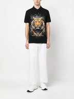 FesFas Tiger-print | Áo Polo | Nam | Màu Đen