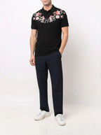 FesFas Floral-print | Áo Polo | Nam | Màu Đen