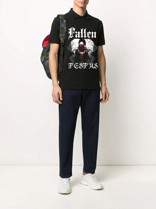 FesFas Angel-print | Áo Polo | Nam | Màu Đen