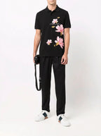 FesFas Floral-print | Áo Polo | Nam | Màu Đen