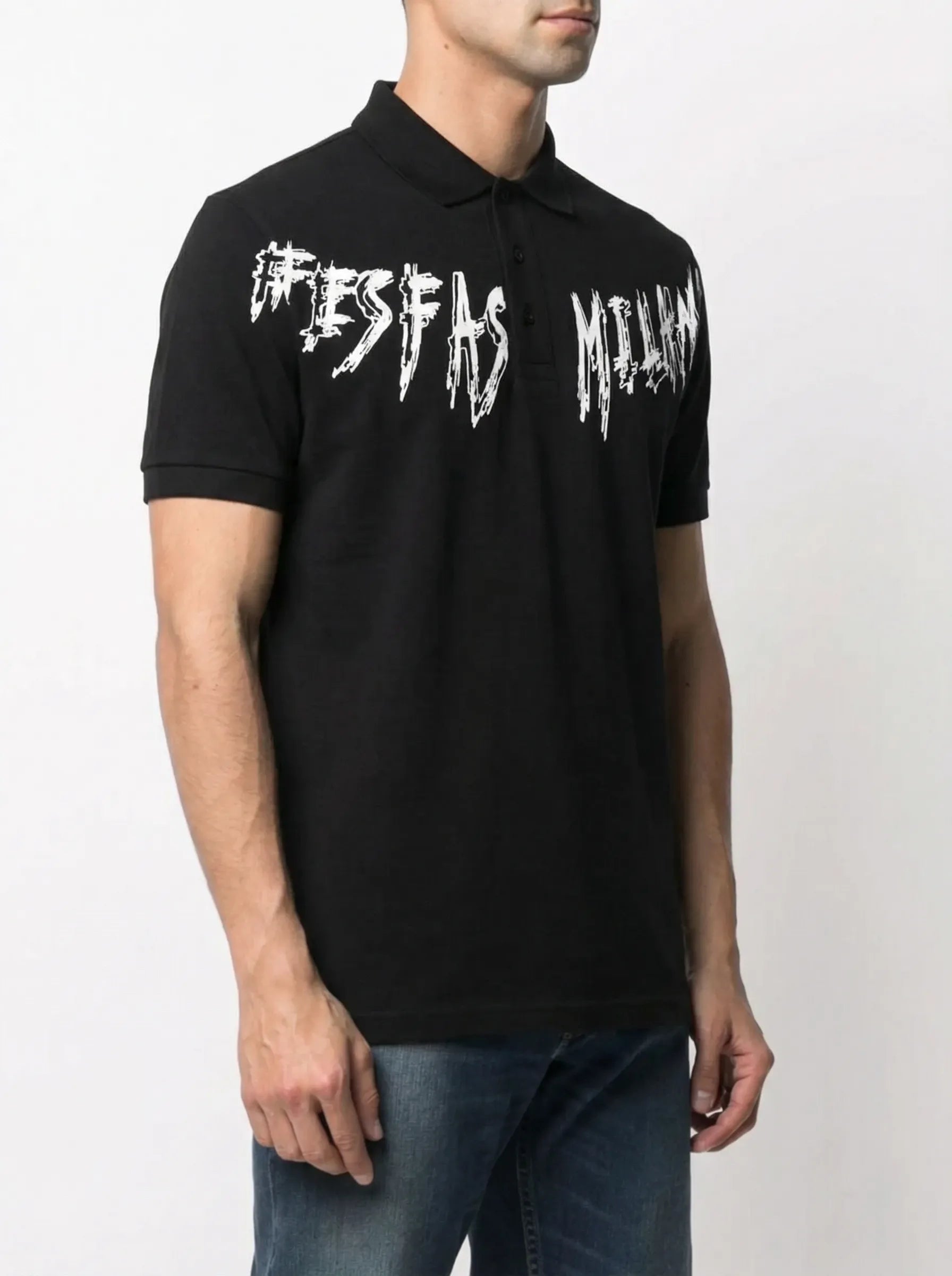 FesFas graphic-print | Áo Polo | Nam | Màu Đen