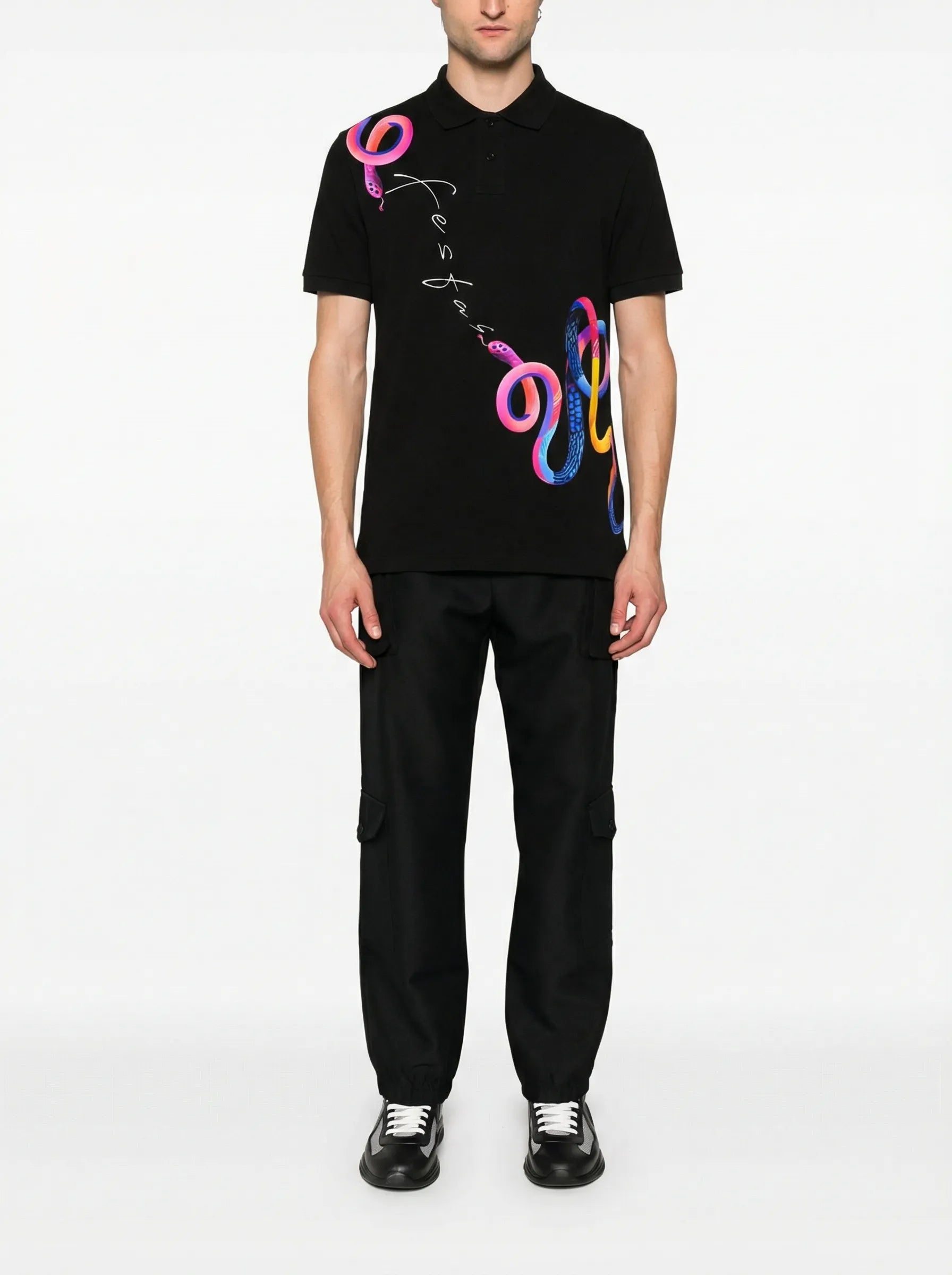 FesFas Snake-print | Áo Polo | Nam | Màu Đen