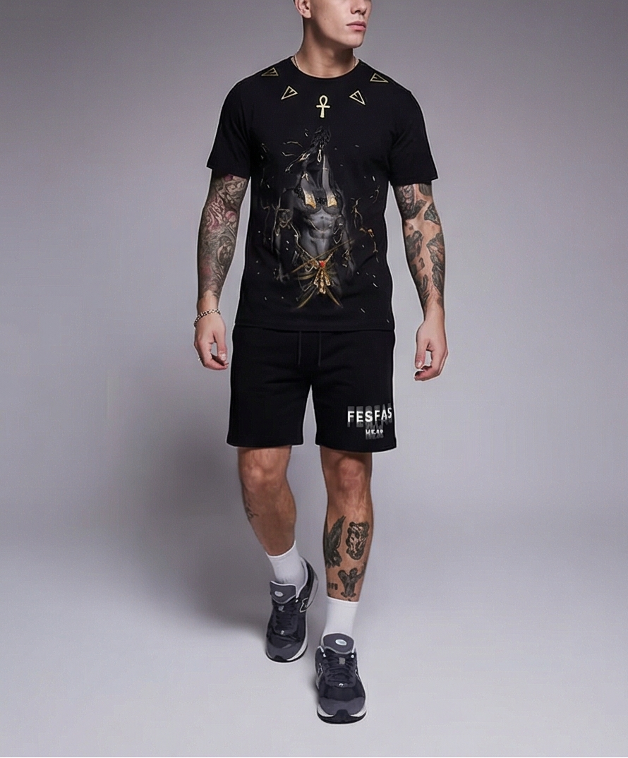 FesFas anubis-print | Bộ T-Shirt | Nam | Màu Đen