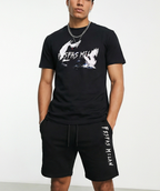 FesFas white crane-print | Bộ T-Shirt | Nam | Màu Đen