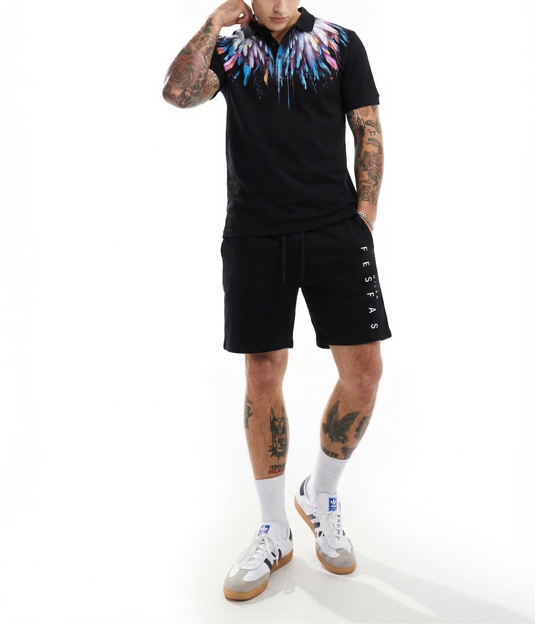 FesFas desert eagle-print | Bộ Polo | Nam | Màu Đen