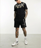 FesFas flowers-print | Bộ T-Shirt | Nam | Màu Đen