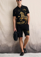 FesFas horse-print | Bộ Polo | Nam | Màu Đen