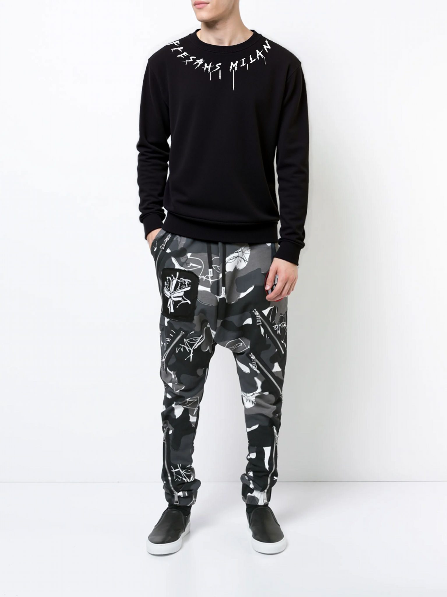 FesFas graphic-print Sweatshirt | Black | Men