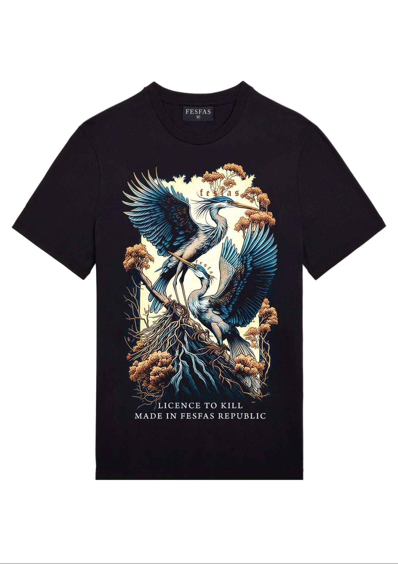 FesFas Heron-print | Áo Thun | Nam | Màu Đen