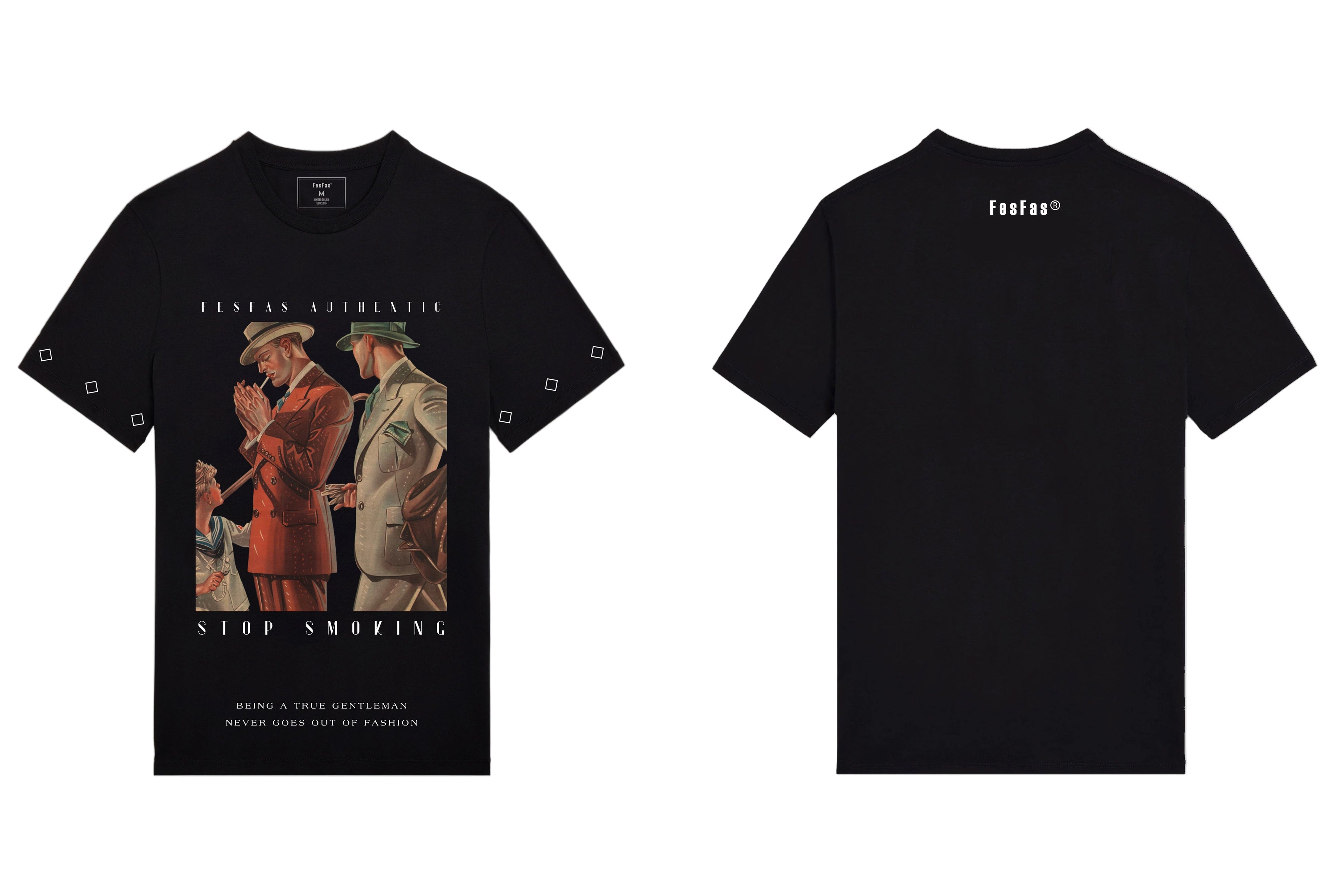 FesFas gentlemen-print | Áo Thun | Nam | Màu Đen