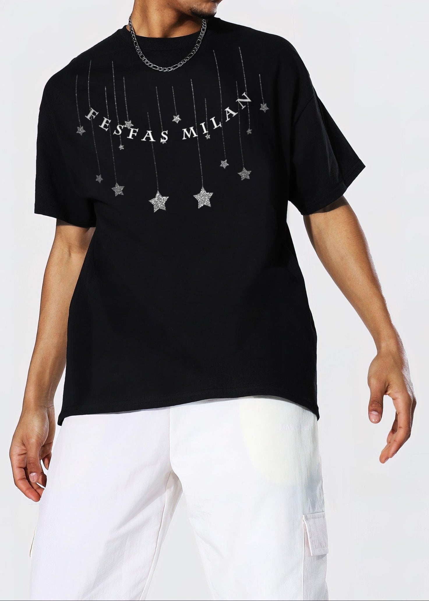 FesFas Stars-print | Áo Thun | Nam | Màu Đen