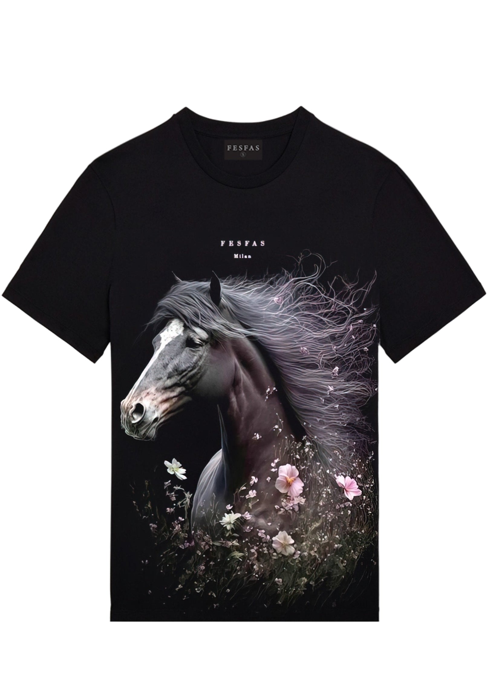 FesFas horse-print | Áo Thun | Nam | Màu Đen