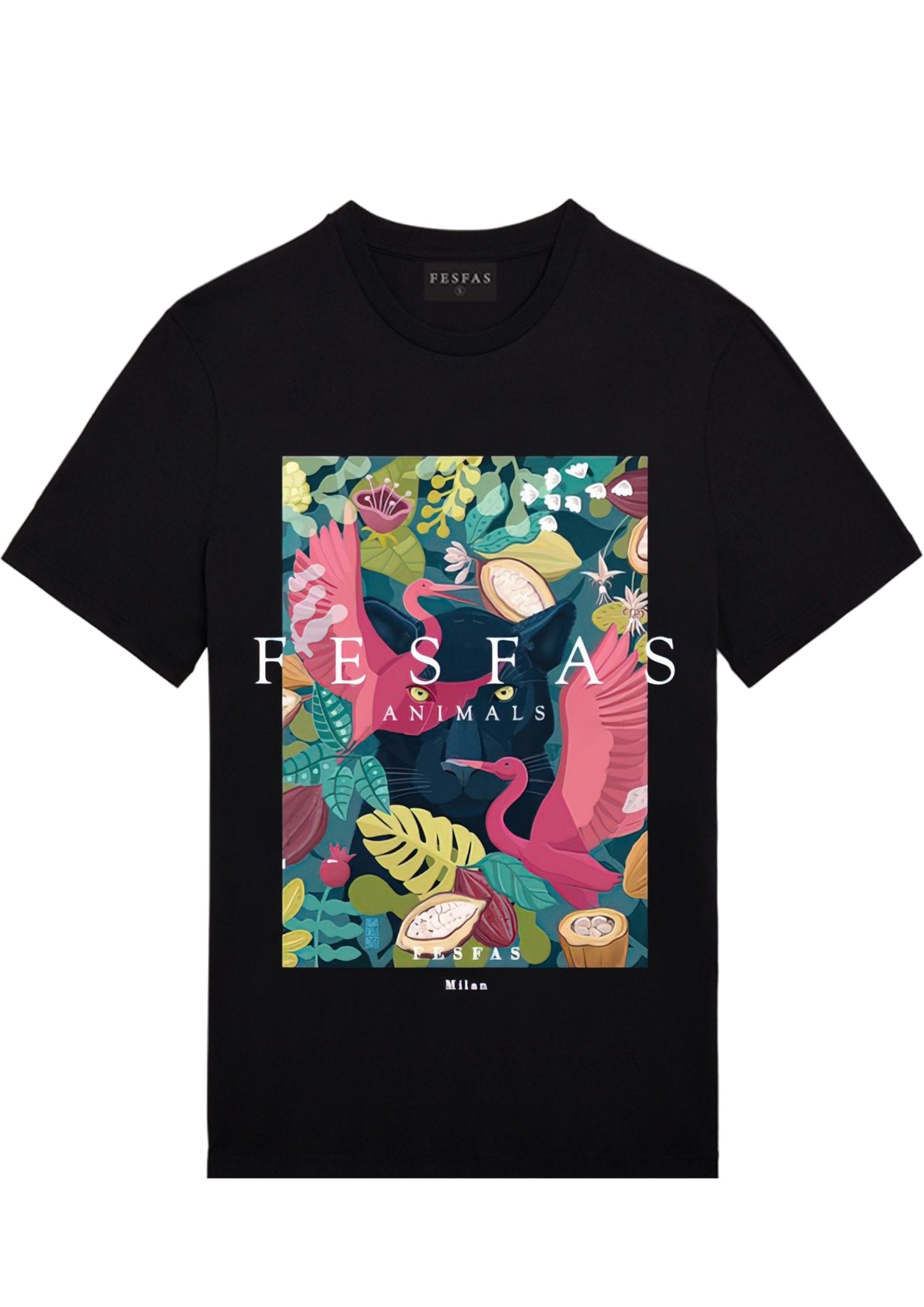 FesFas animals-print | Áo Thun | Nam | Màu Đen