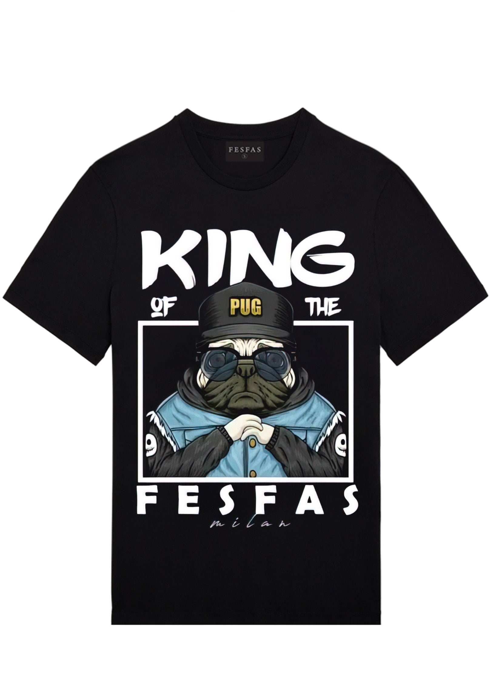 FesFas pug-print | Áo Thun | Nam | Màu Đen