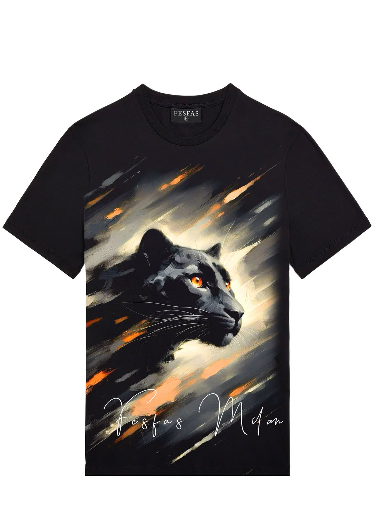 FesFas black panther-print | Áo Thun | Nam | Màu Đen