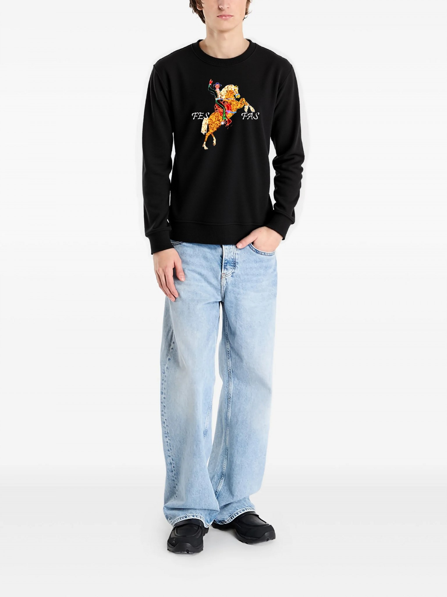 FesFas graphic-print Sweatshirt | Black | Men