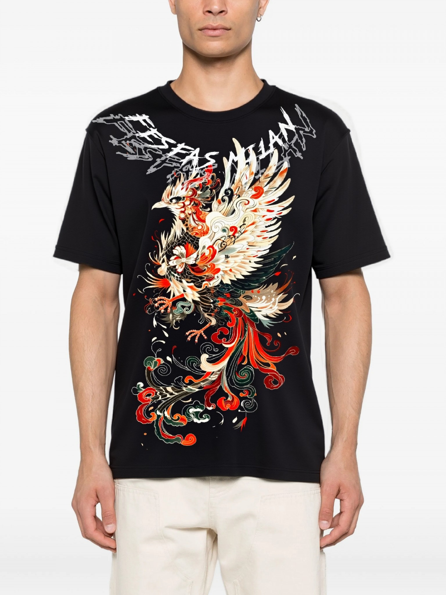 FesFas flame phoenix-print | Áo Thun | Nam | Màu Đen
