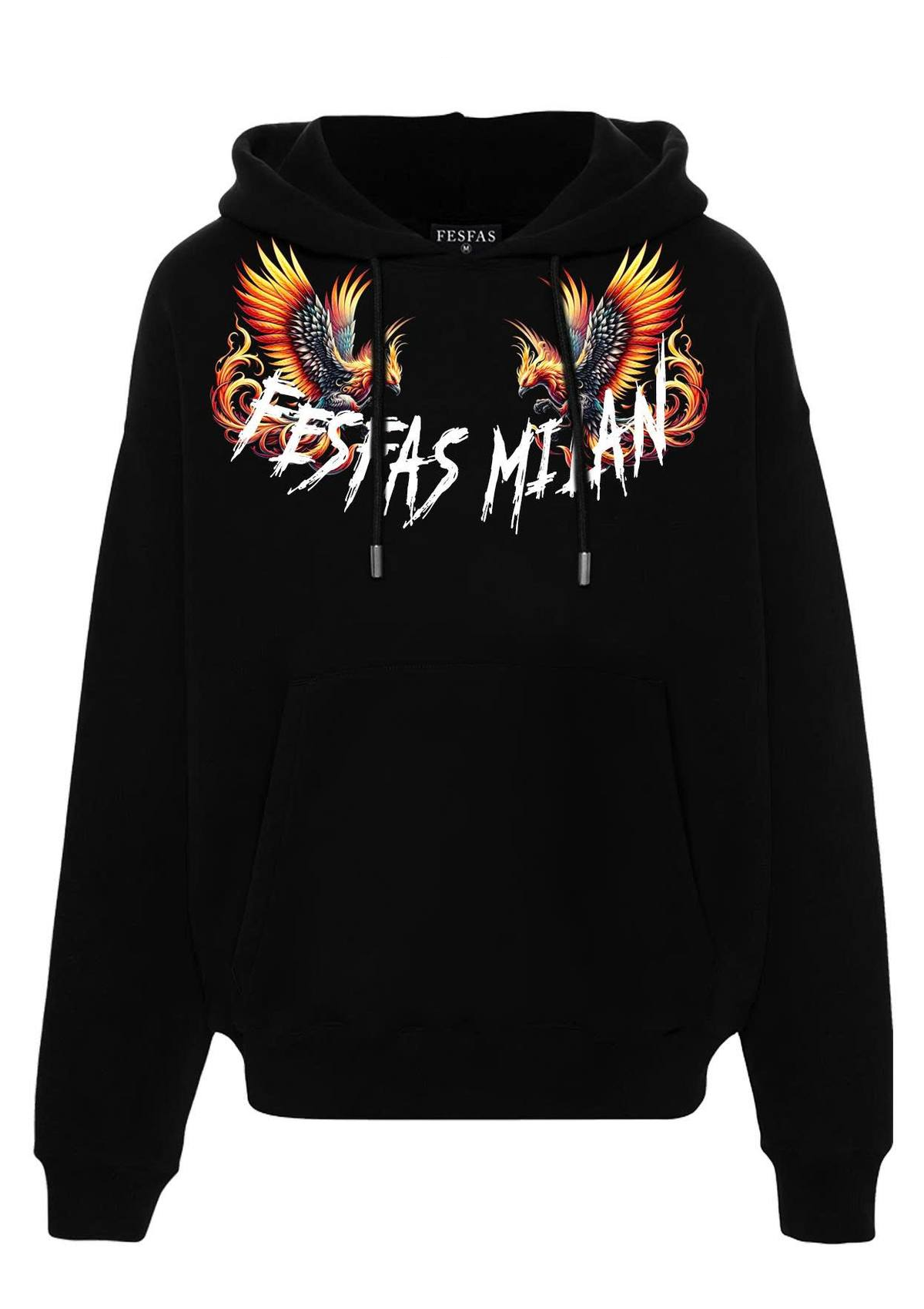 FesFas flamme phoenix-print Hoodie | Black | Men