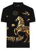 FesFas horse-print | Áo Polo | Nam | Màu Đen