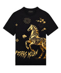 FesFas golden horse-print | Áo Thun | Nam | Màu Đen