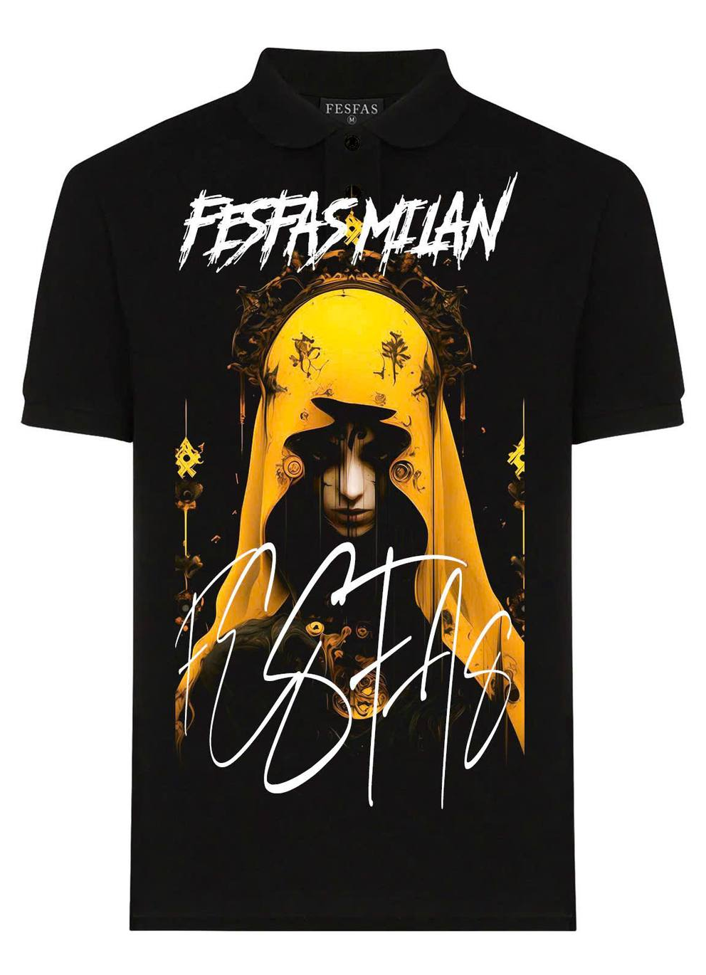 FesFas goddess-print | Áo Polo | Nam | Màu Đen