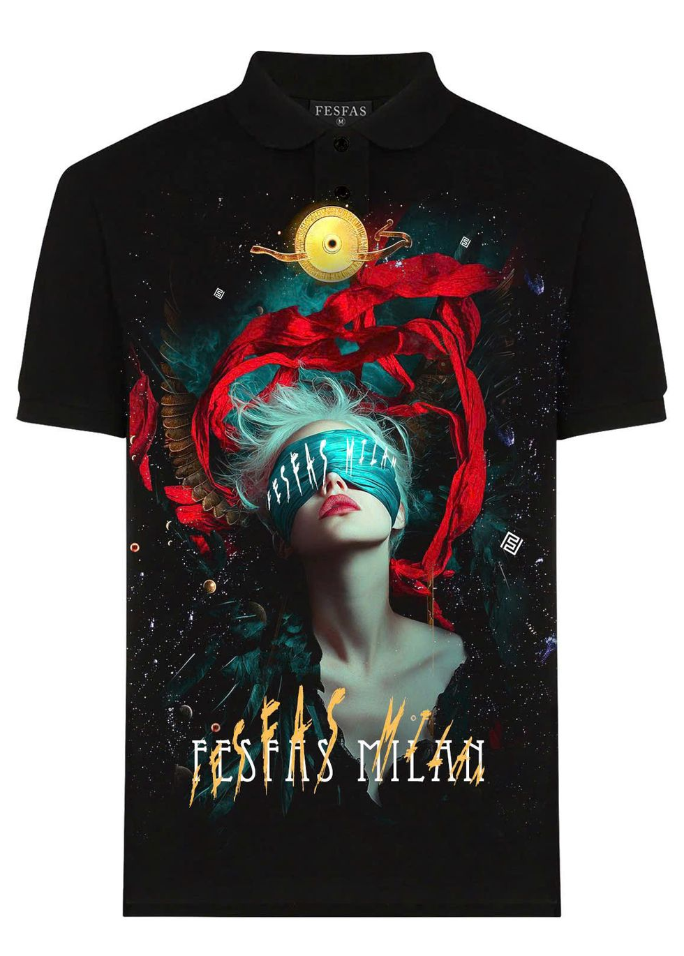 FesFas graphic-print | Áo Polo | Nam | Màu Đen