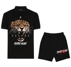 FesFas jaguar-print | Bộ Polo | Nam | Màu Đen