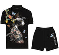 FesFas sphynx-print | Bộ Polo | Nam | Màu Đen