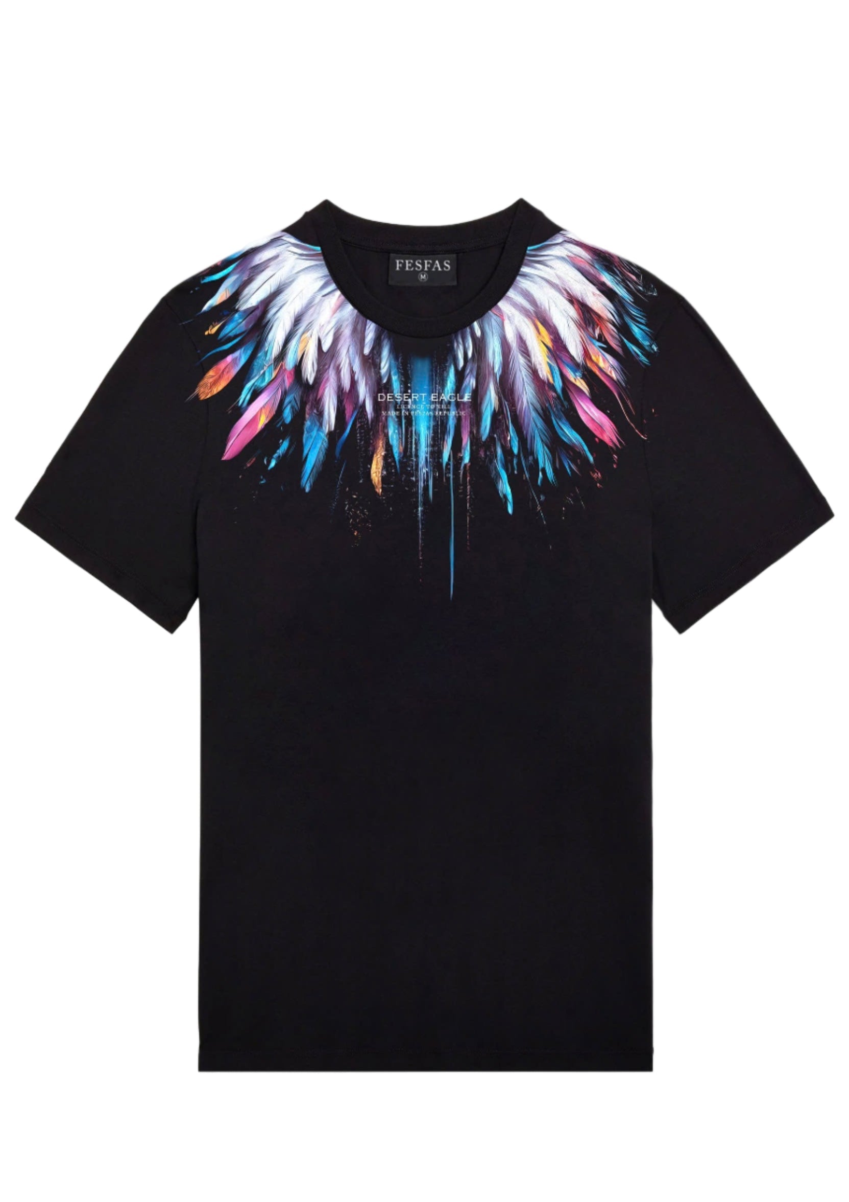 FesFas feathers-print | Áo Thun | Nam | Màu Đen