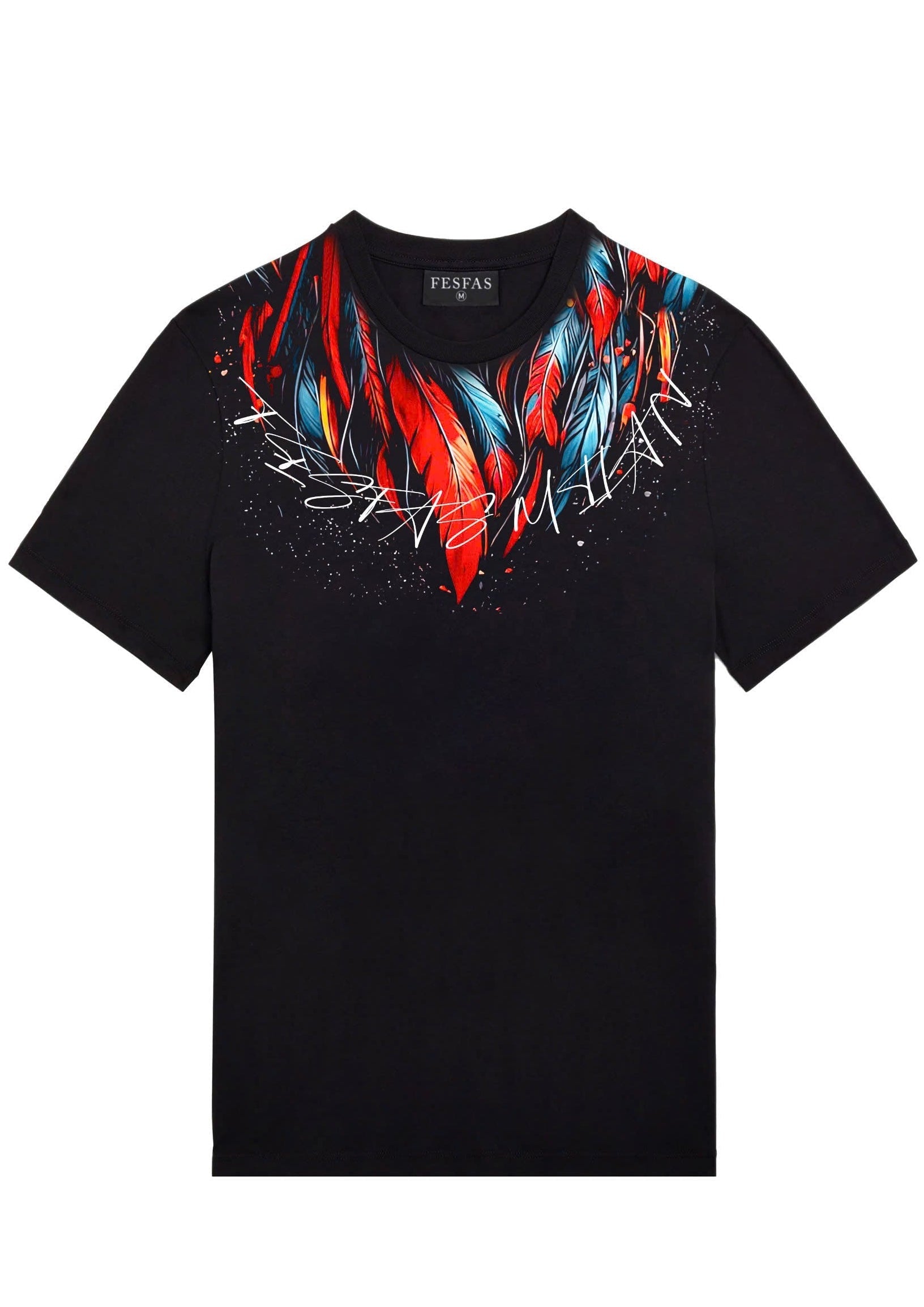 FesFas red feathers-print | Áo Thun | Nam | Màu Đen
