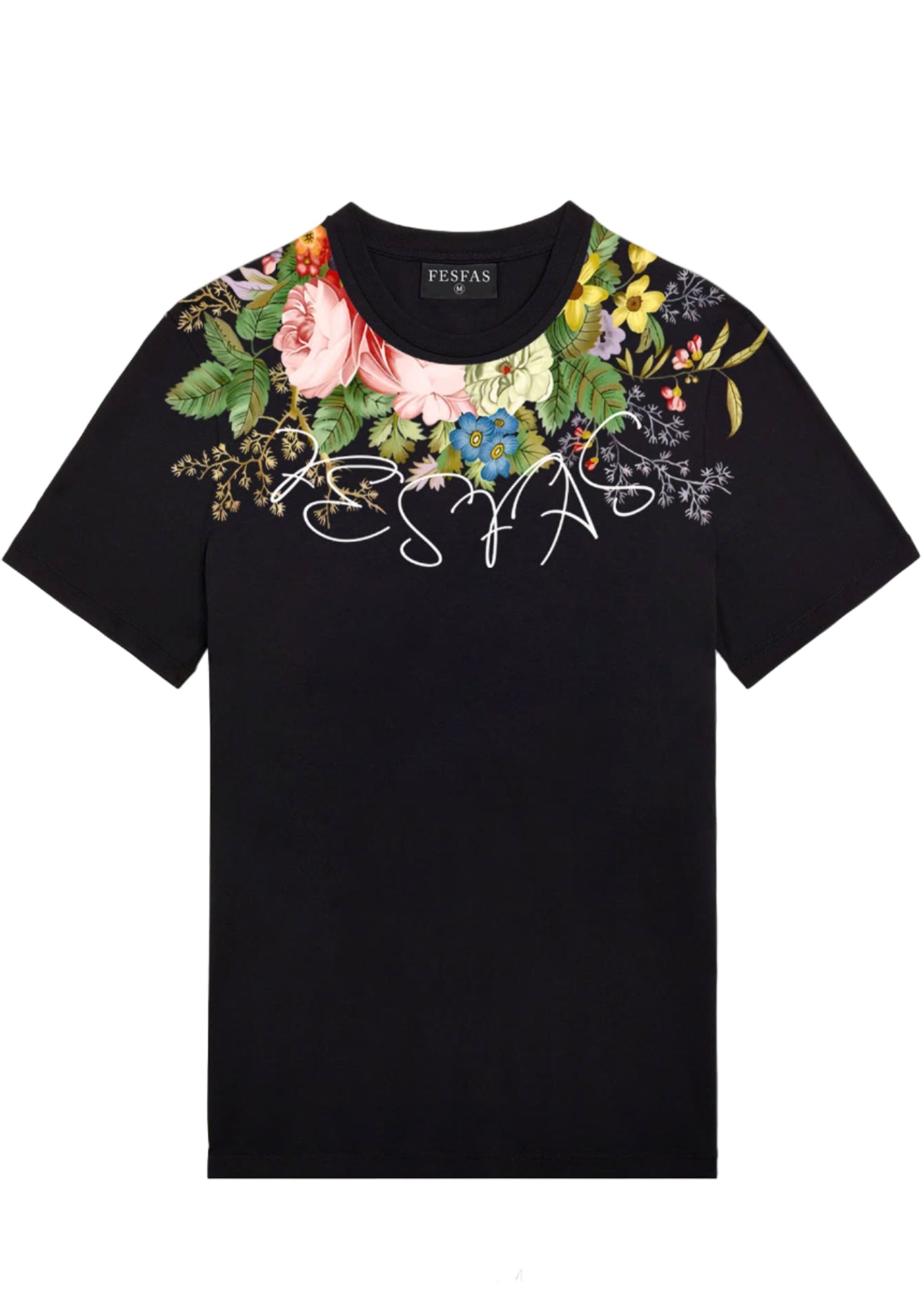 FesFas flowers-print | Áo Thun | Nam | Màu Đen