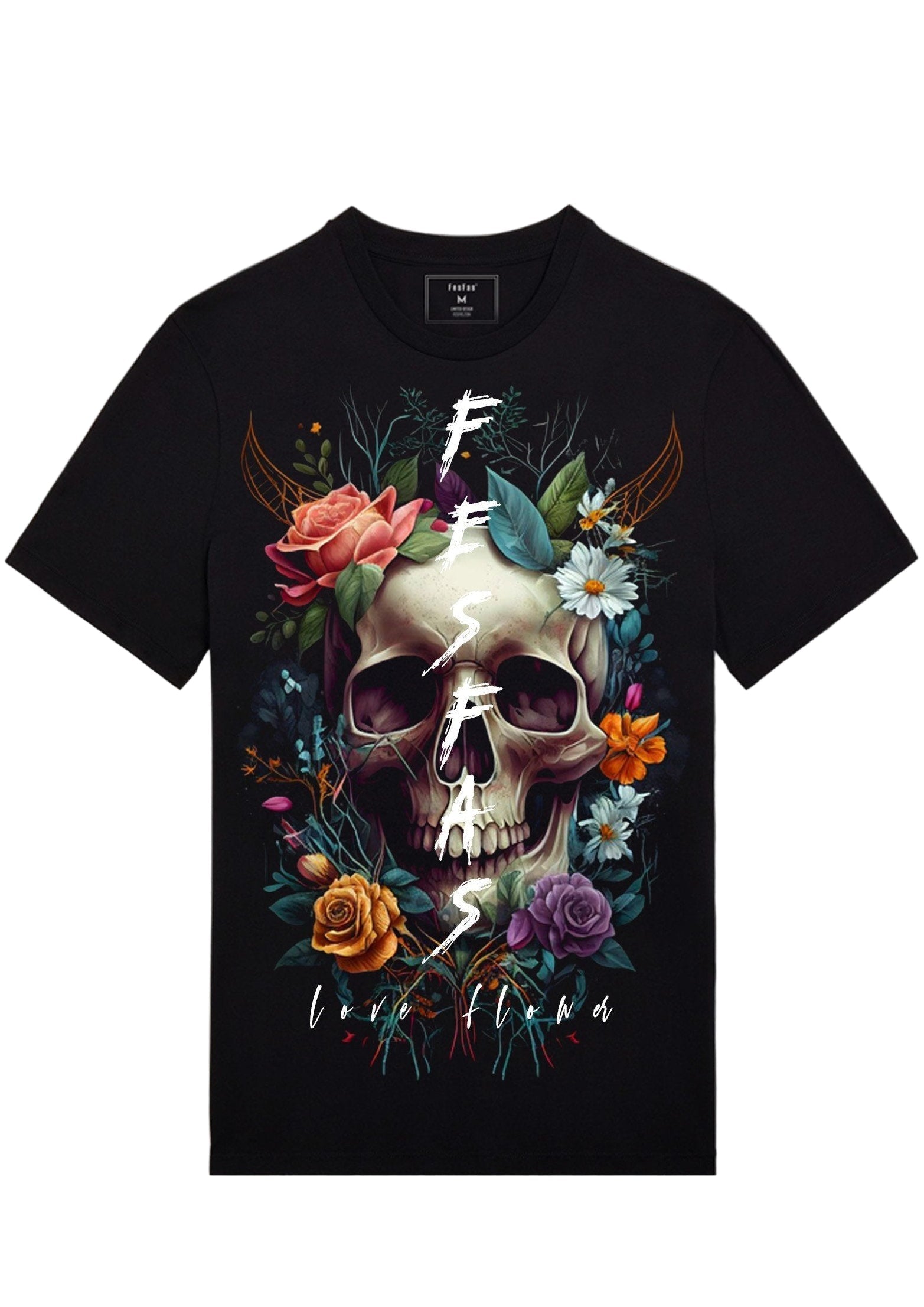 FesFas Floral-print | Áo Thun | Nam | Màu Đen