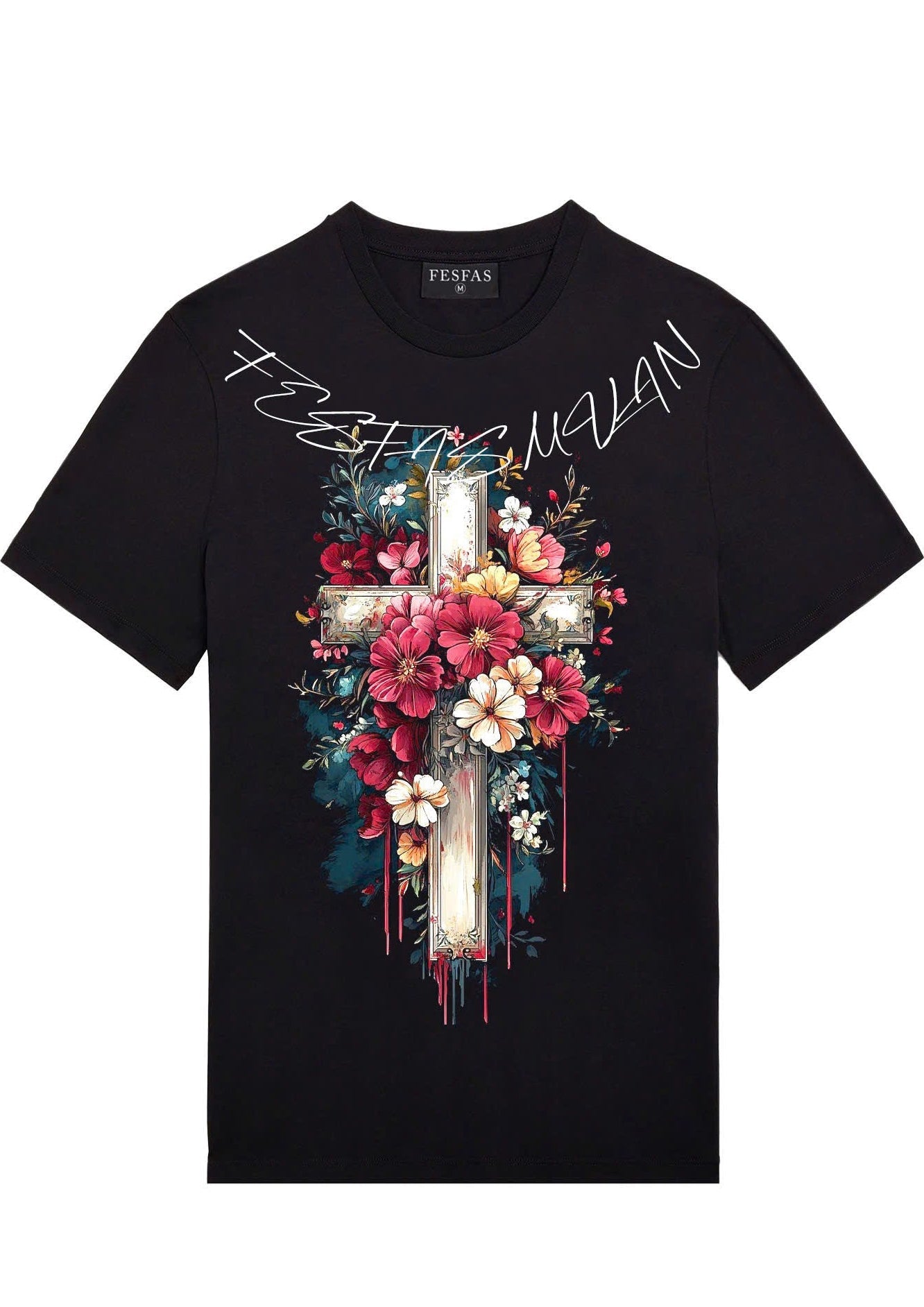 FesFas flower-print | Áo Thun | Nam | Màu Đen