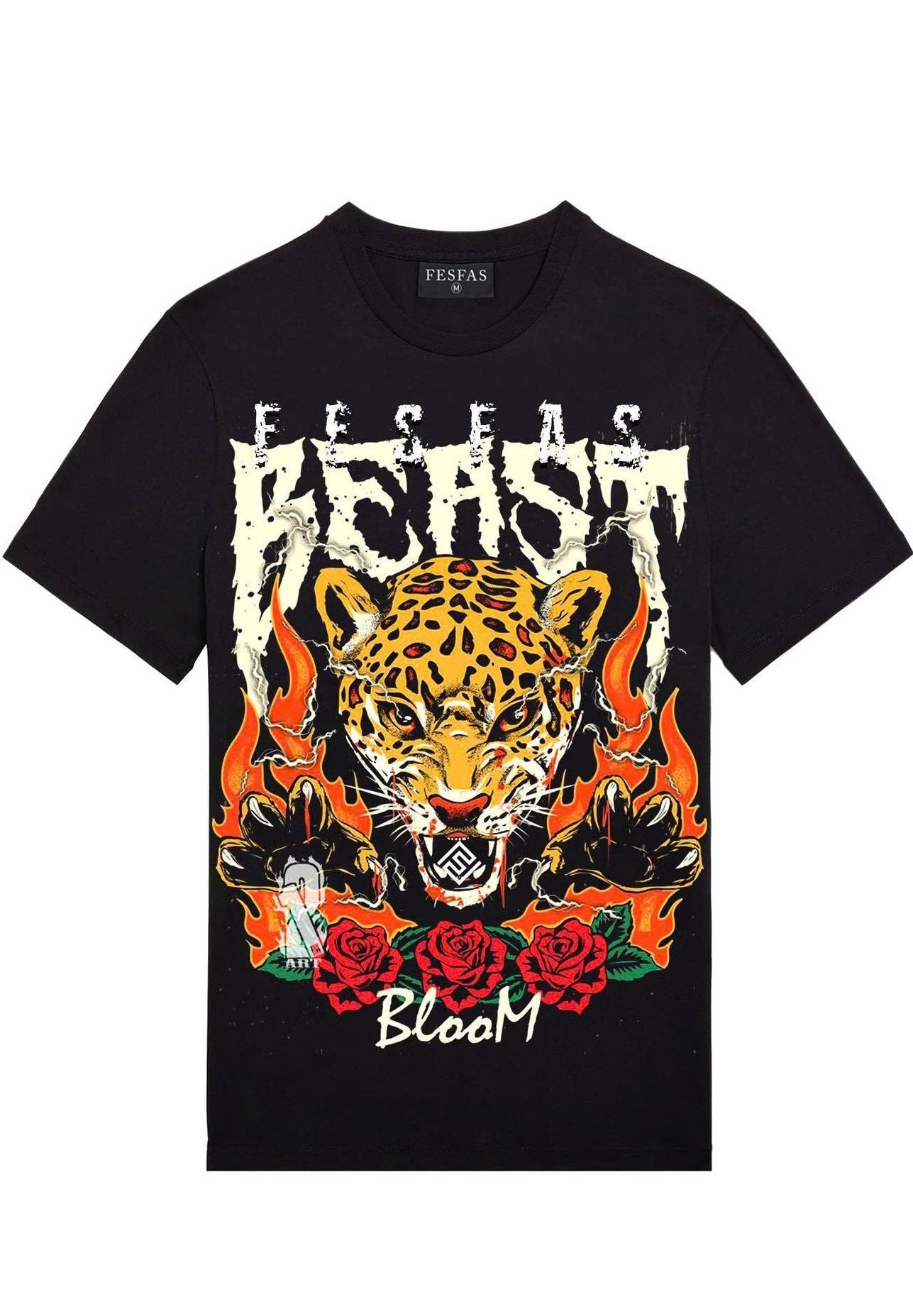 FesFas leopard-print | Áo Thun | Nam | Màu Đen