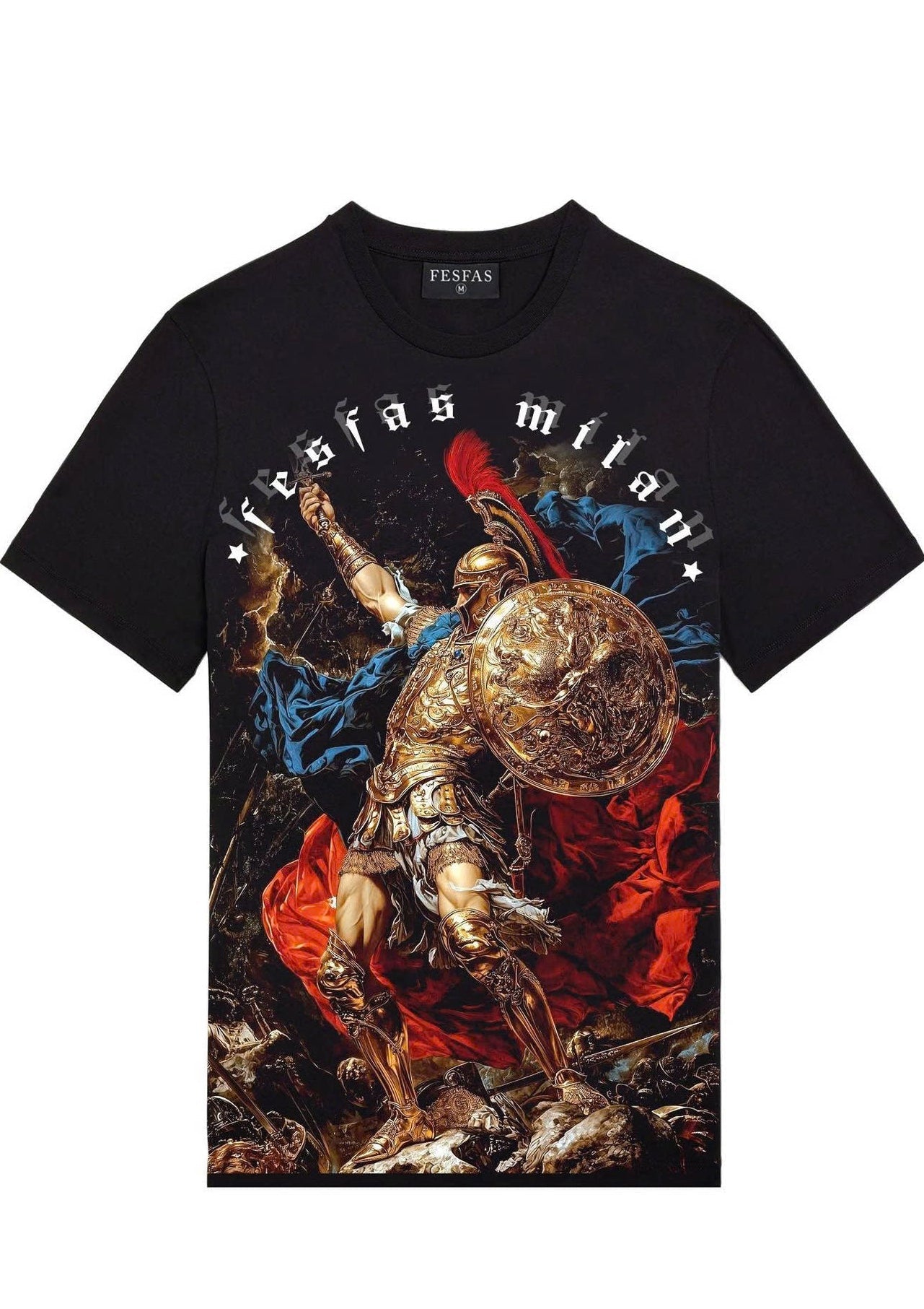 FesFas Roman warrior-print | Áo Thun | Nam | Màu Đen