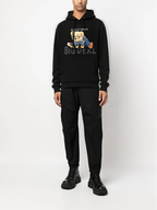 FesFas striped bear-print Hoodie | Black | Men