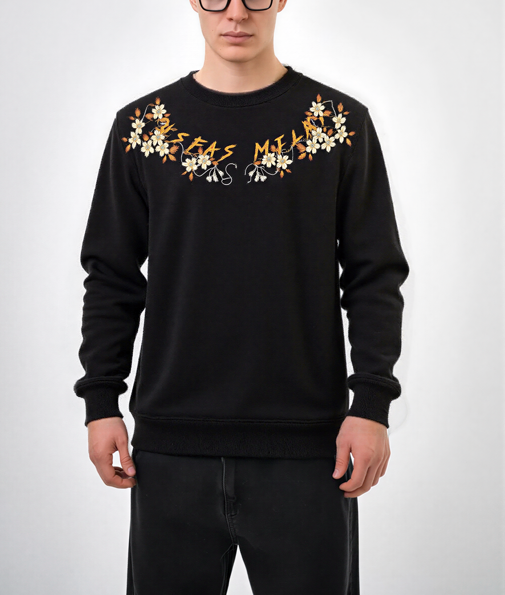 FesFas flowers-print Sweatshirt | Black | Men