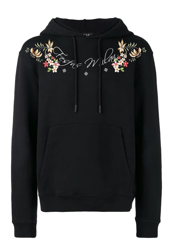 FesFas flower-print Hoodie | Black | Men