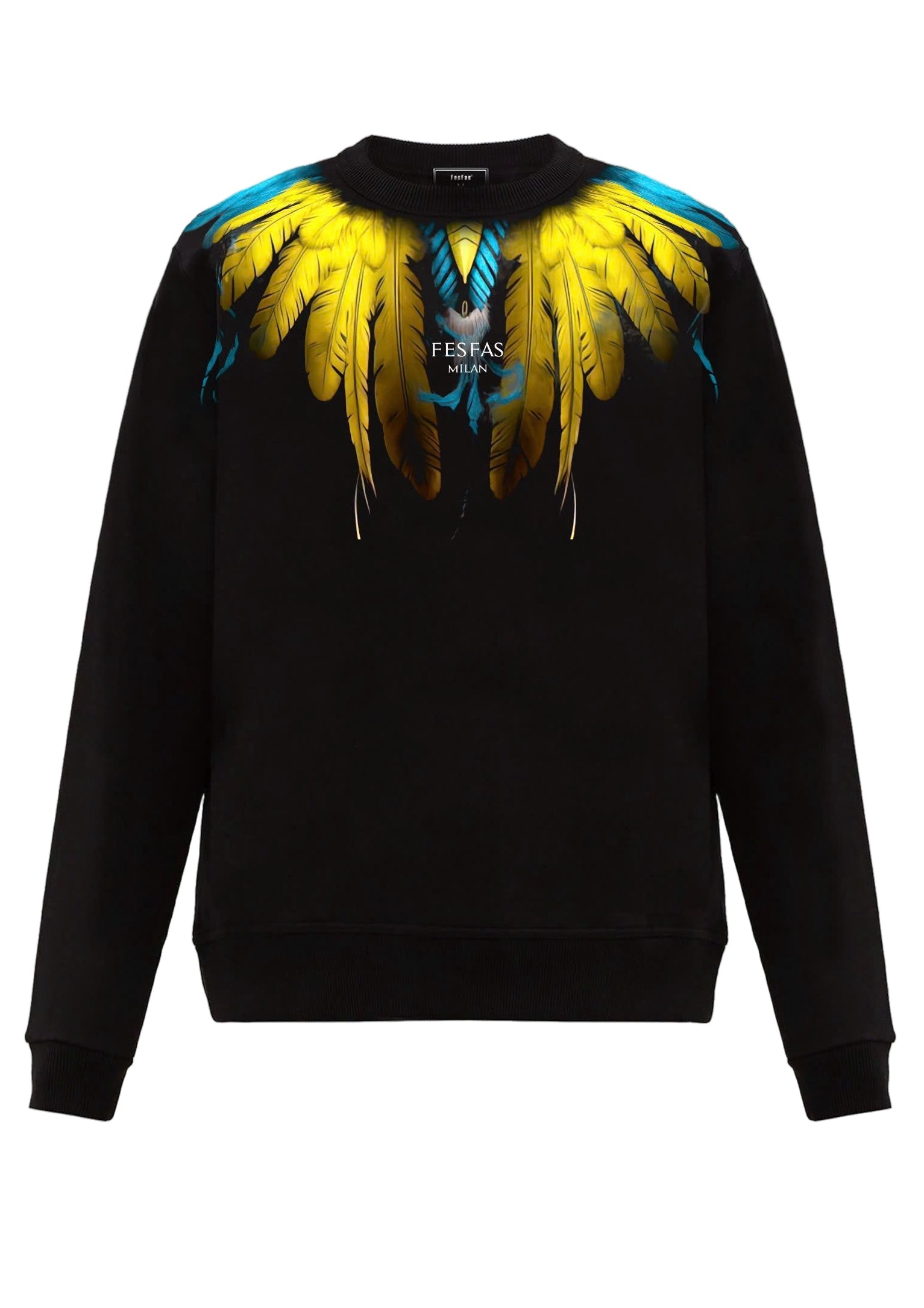 FesFas Feathers-print Sweatshirt | Black | Men