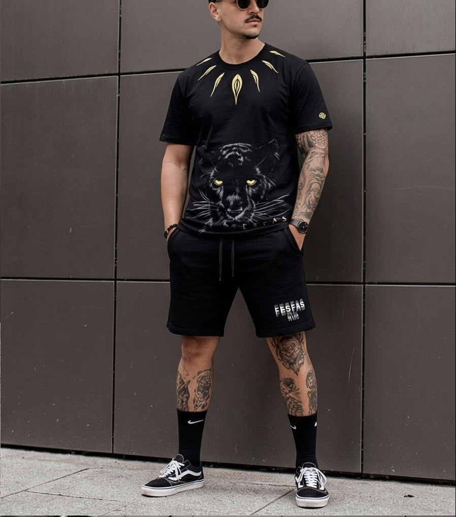 FesFas black panther-print | Bộ T-Shirt | Nam | Màu Đen