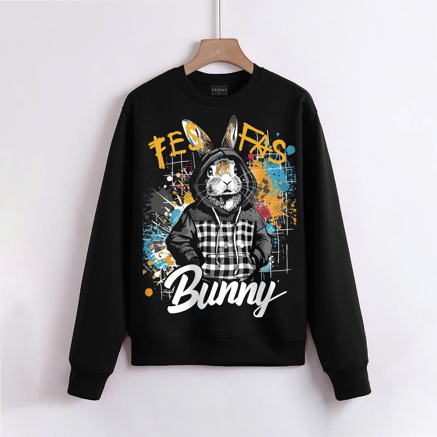 FesFas Bunny-print Sweatshirt | Black | Men