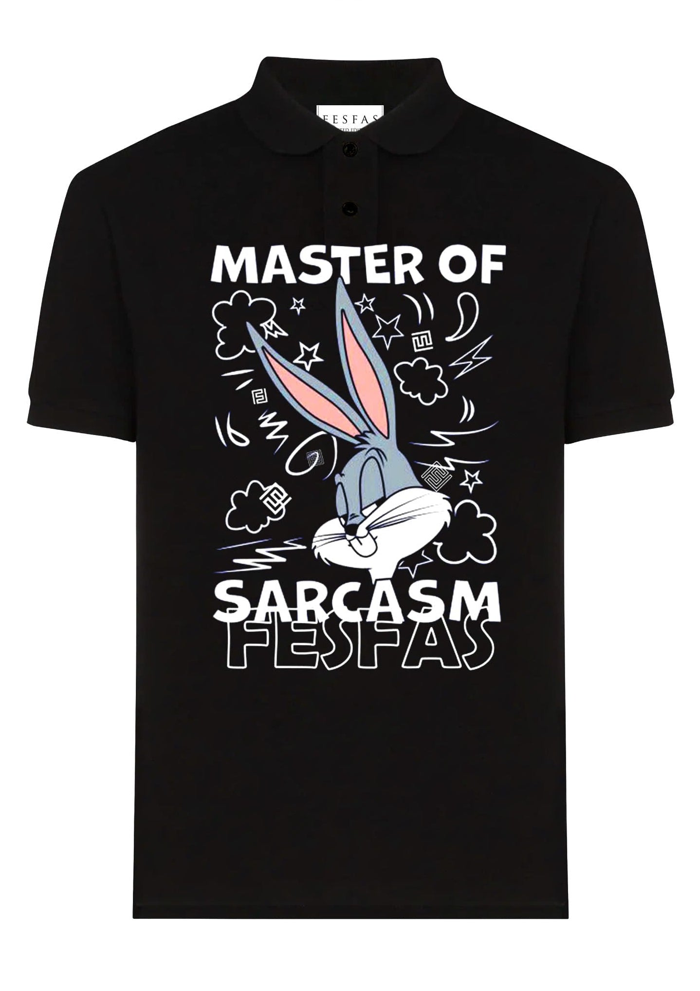 FesFas Rabbit-print | Áo Polo | Nam | Màu Đen